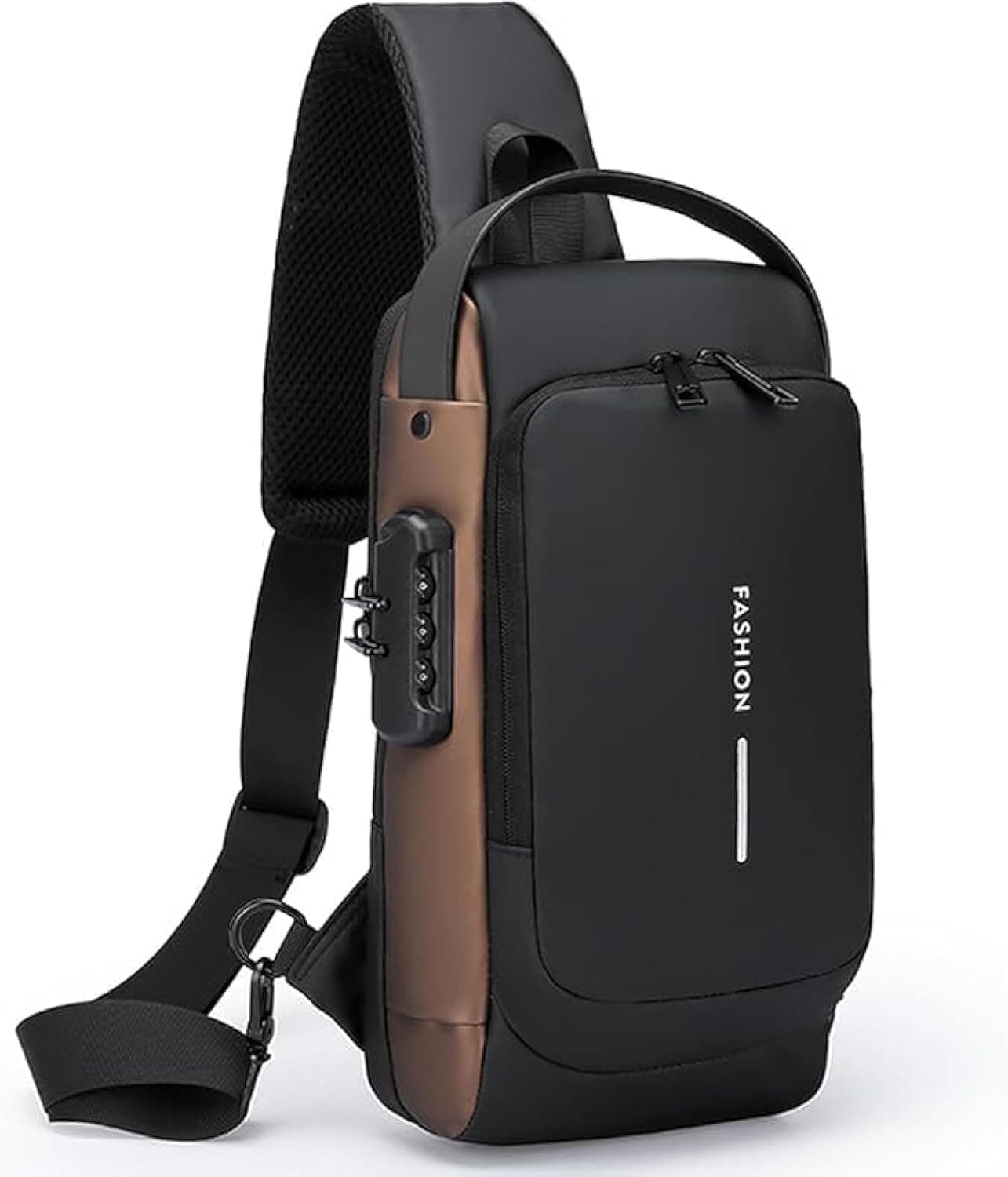 GadgetBite Waterproof Anti-Theft USB Crossbody Sling Bag Travel Chest Bag with Charging Port for Men & Women, Secure Shoulder Bag for Sports, Hiking, Outdoor Activities & Everyday Use - Black