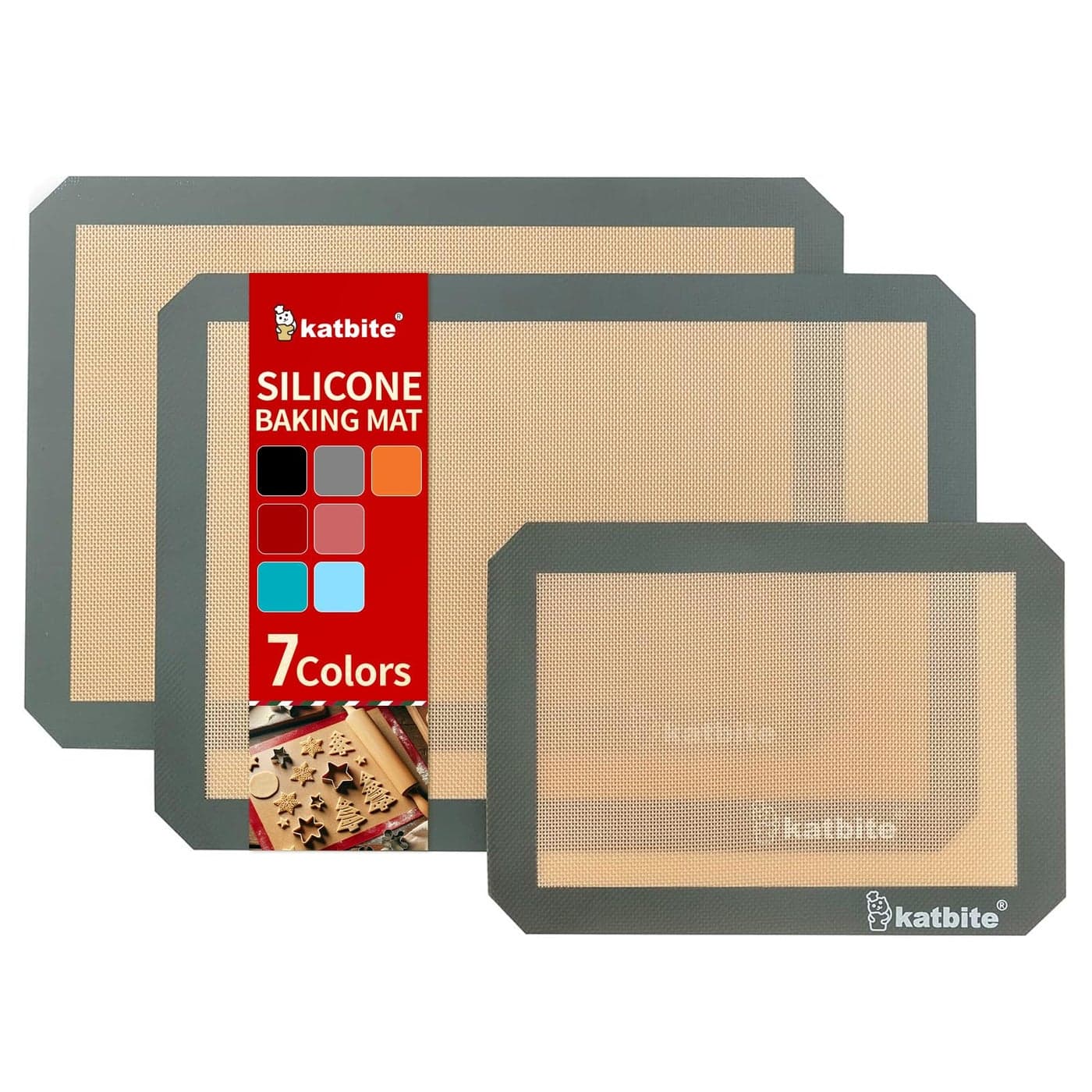 Silicone Baking Mat Katbite Large Baking Mat Set of 32 Half Sheets Mats 11 58 x 16 12 1 Quarter Baking Sheets Reusable Nonstick Bakeware Mats for Cookies Macarons Bread and Pastry