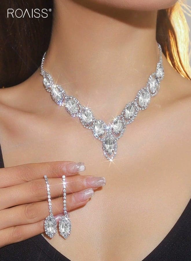 Women's 2-Piece Wedding Jewelry Set Palace-Style Retro Geometric Exaggerated Design Necklace Earrings Lightweight Anti-Allergic for Weddings Parties