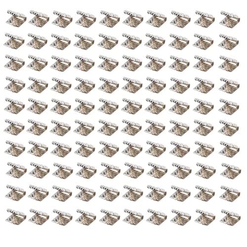 Dophee 100Pcs Ribbon Clamps Crimp Ends Beads Clasps Hook Tips Connectors DIY Craft Kit - Silver - 6mm