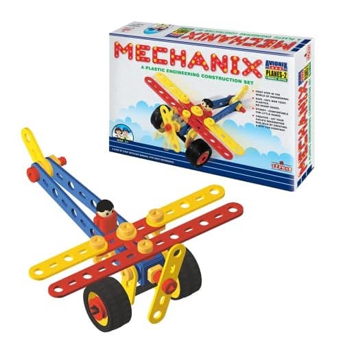 Plastic Mechanix Planes-2 STEM Toy Building and Construction Set for Boys and Girls Age 5+ Years - Multicolor