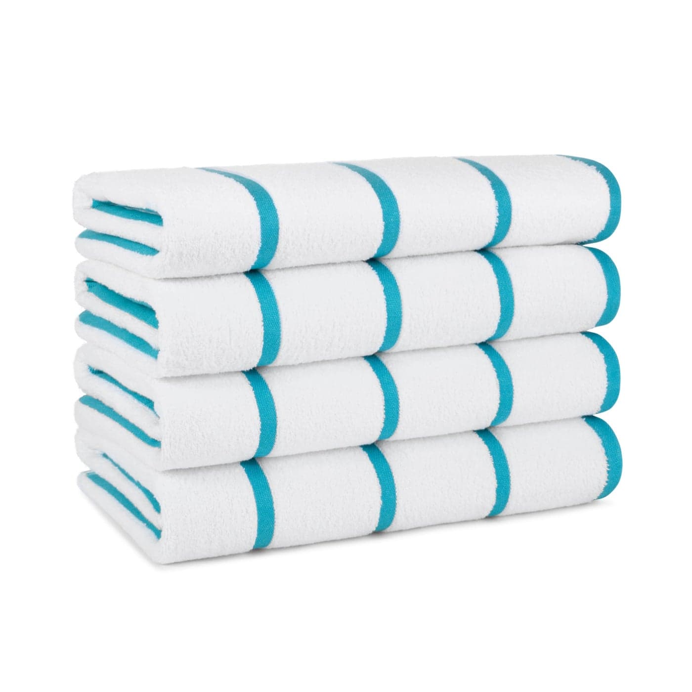 Arkwright Las Rayas Striped Beach Towel Pack of 4 Soft Plush Quick Dry White Cotton Terry Towels Set for Pool Swim and Hot Tub 480 GSM Thick Absorbent 30 x 60 in Blue