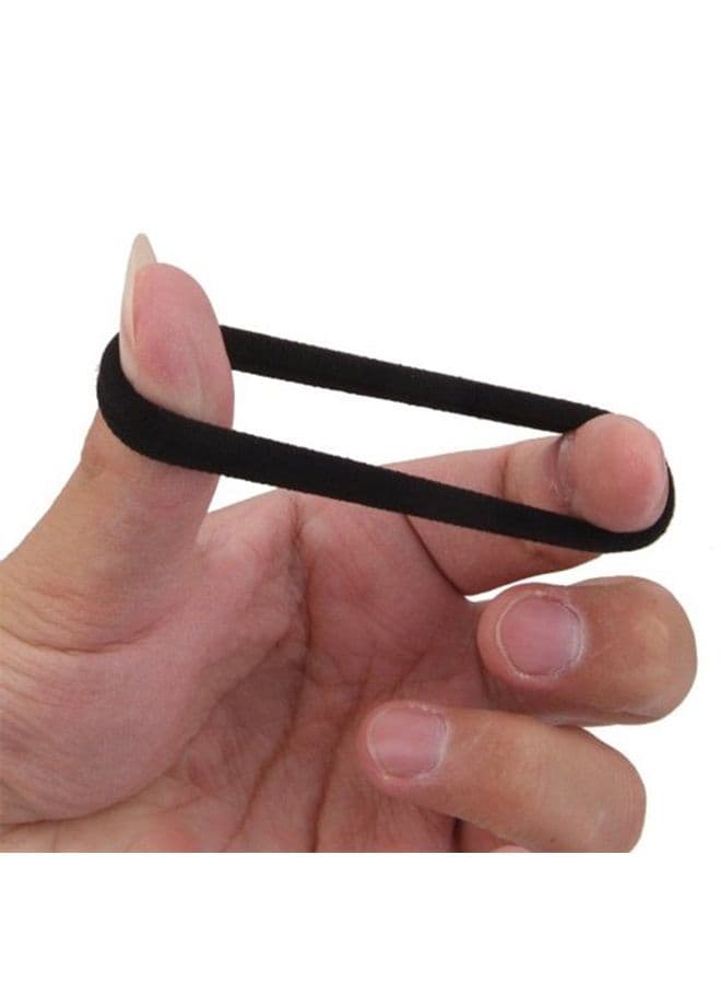 Thick hair ties Hair Bands 100PCS Seamless Cotton Simply Ponytail Holders Headband Scrunchies Hair Accessories No Crease Damage for Thick Hair (black)