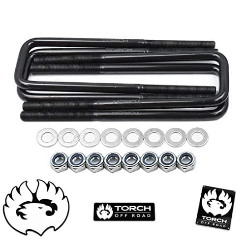 Torch 10.5" Square Extended U Bolts Extra Long 2.5" Wide 9/16" Ubolt w Hardware