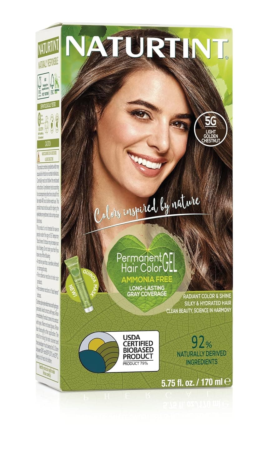 Naturtint Hair Color Permanent 5G Light Golden Chestnut 575 Fl Ounce
