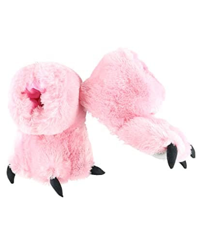 Lazy One Animal Paw Slippers for Kids and Adults, Fun Costume for Kids, Cozy Furry Slippers (Pink, X-Large)