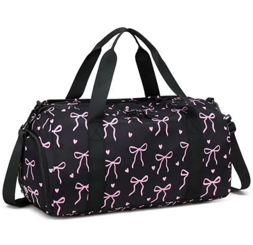 LOIDOU Kids Duffle Bag for Girls, Lightweight Kids Overnight & Weekender Travel Bag with Shoe Compartment and Wet Pocket, Cute Duffel Bags for Toddler Dance, Girls Sleepovers, Gym & Weekend Trips