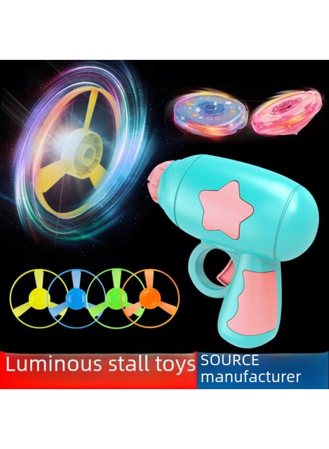 Luminous Bamboo Dragonfly Toy for Kids - 360° Gyroscope & Flying Disc Set - Best Gift for Children - Bamboo Gun Included - 5-Piece Set - Educational & Fun Toys