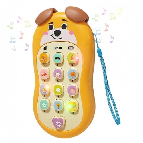 FunBlast Cartoon Musical Mobile Phone for Kids, Mobile with Light & Sound Toys for Babies | Educational Toys for Kids 3+ Years/Boys/Girls-1 Unit (PuppyYellow)