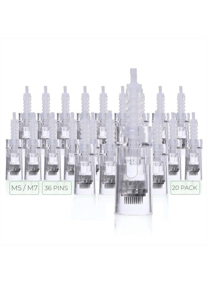 Dr. Pen Ultima M5 M7 Replacement Cartridges - (20 PACK) - 36 Pins (0.25mm) Bayonet Slot - Disposable Replacement Parts