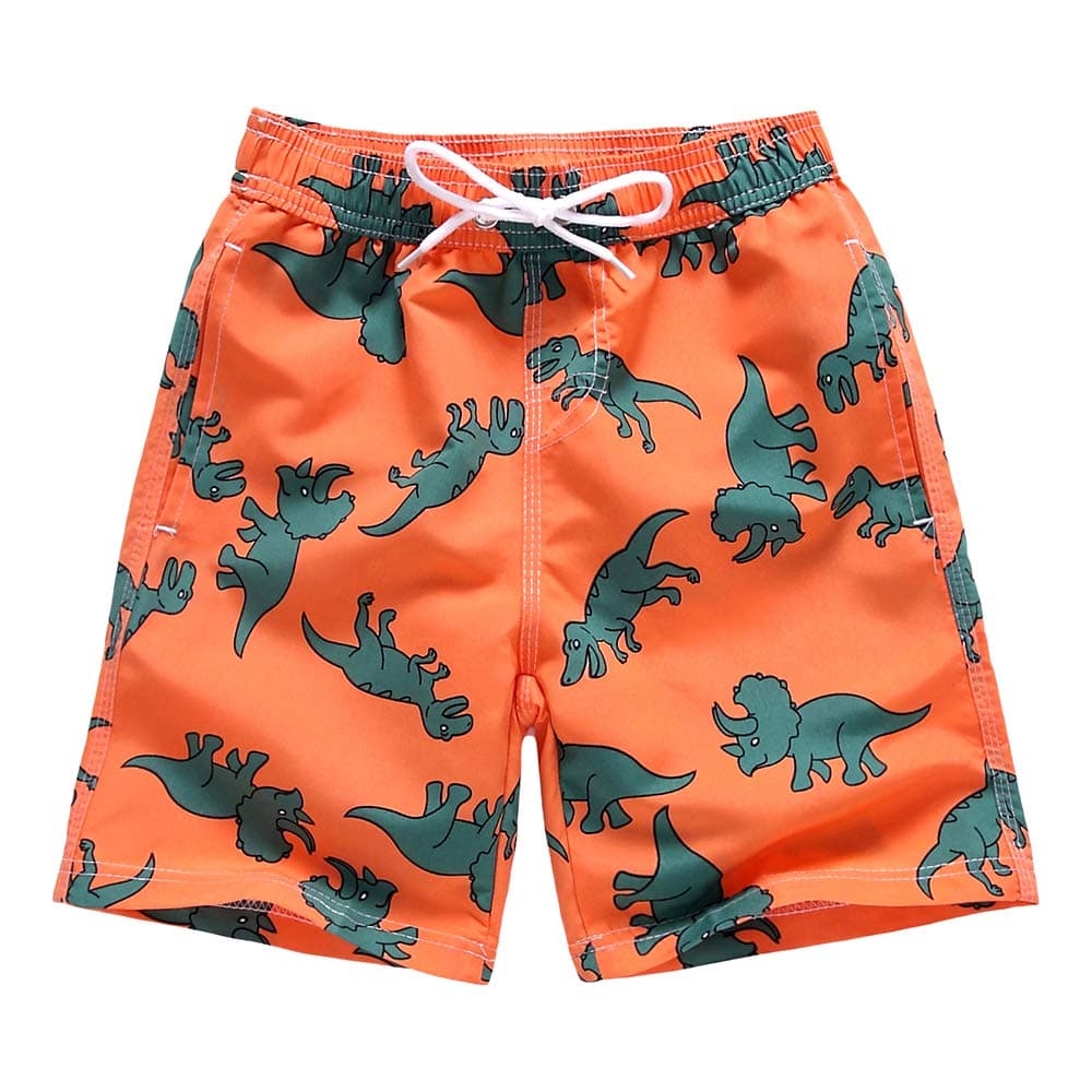 Boys Swim Trunks, Quick Dry Beach Swim Shorts Little Boys Bathing Suit Swimsuit Toddler Boy Swimwear with Mesh Lining, 3-14 Years (13-14 Years, Dinosaur)