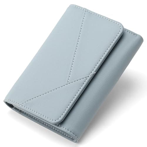 GAEKEAO Small Wallets for Women Leather RFID Blocking Trifold Ladies Wallets Credit Card Holder with Zipper Coin Pocket