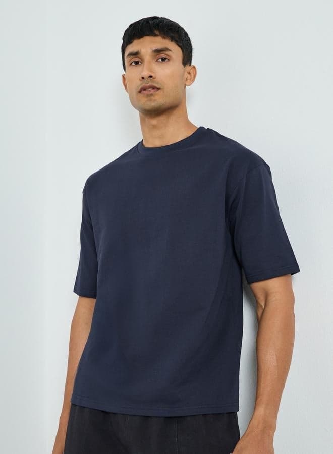 Men Oversized Crew Neck Terry T-Shirt