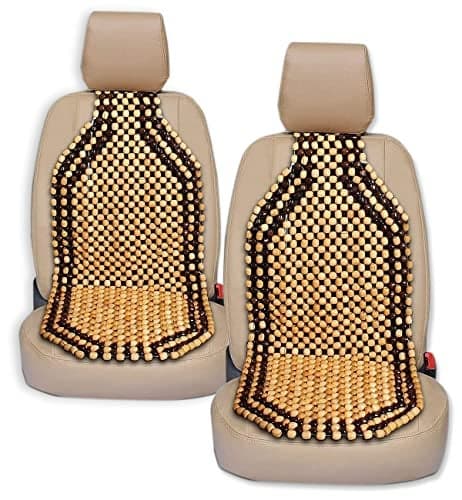 ZONETECH Wood Beaded Seat Cushion 2-Pack Premium Quality Car Massaging Double Strung Wood Beaded Seat Cushion for Stress Free All Day
