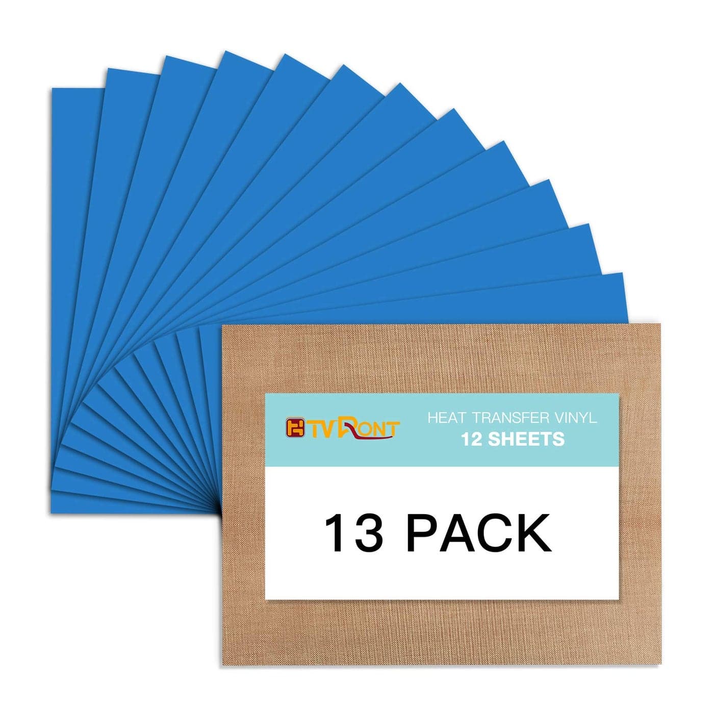 Lake Blue HTV Heat Transfer Vinyl Bundle 13 Pack 12 x 10 Lake Blue Iron on Vinyl for TShirt Heat Transfer Vinyl Compatible with Cricut Cutting Machine Silhouette Cameo or Heat Press Machine