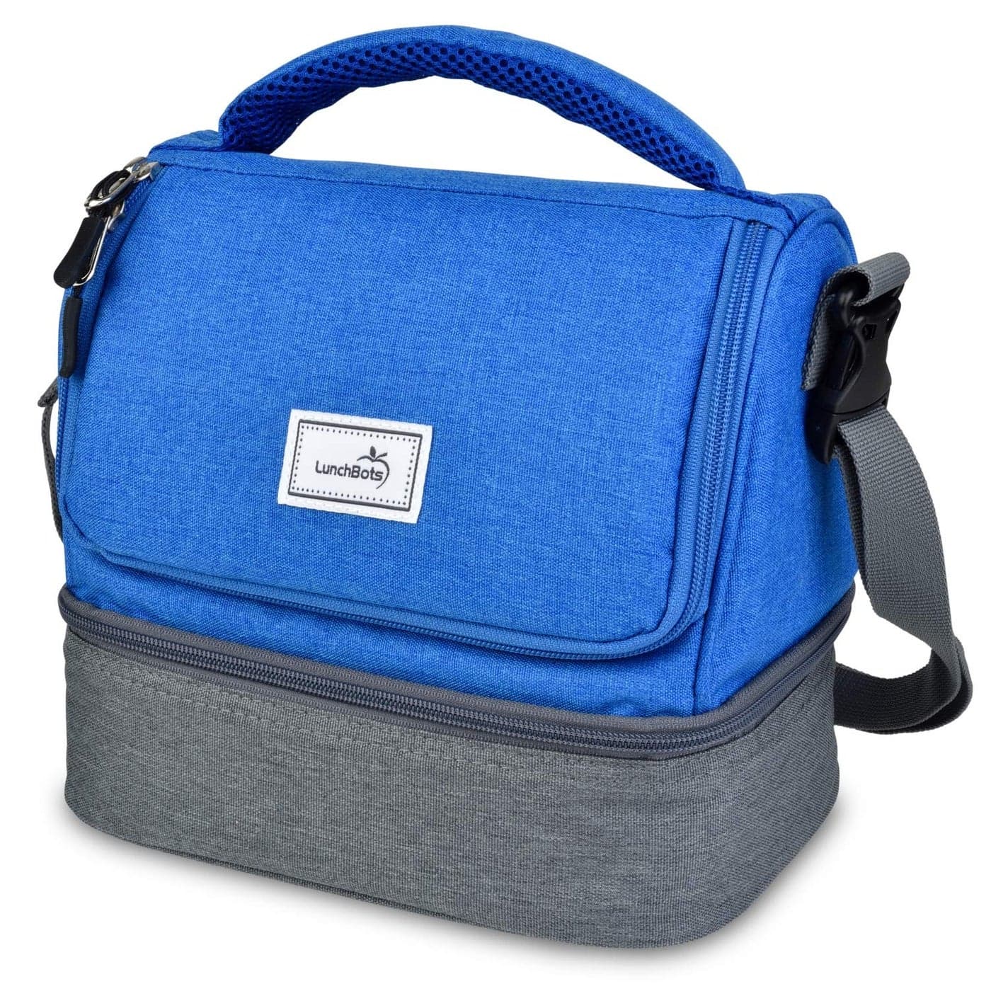 LunchBots Duplex Insulated Lunch Bag Dual Section Design Fits Uno Duo Trio Quad Rounds Bento Cinco Perfectly Roomy Thermal Lunch Bag Royal