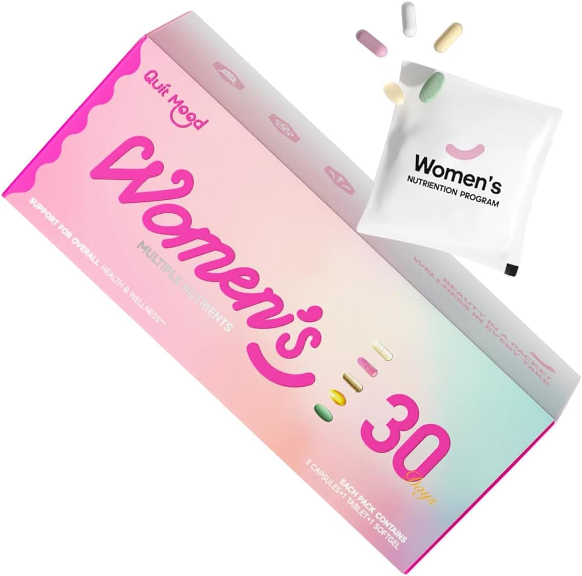 Womens Daily Vitamin Packs AllinOne Multivitamin with Probiotics D3K2 NR1000 Ashwagandha Minerals for Energy Stress Gut Hormone Balance 30 Day Travel Essentials for Womens Health