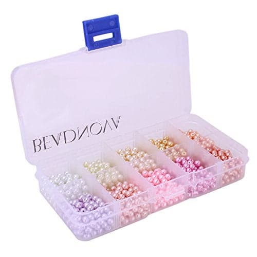 BEADNOVA Satin Pearls Beads for Crafts Tiny Loose Glass Imitation Pearls for Jewelry Making (4mm, 1000pcs, Multi Color)