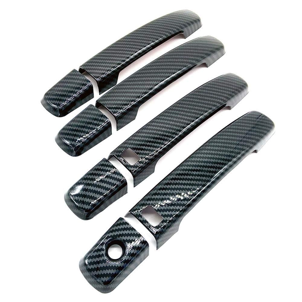 S SIZVER Signature Carbon Fiber Print 2Smart Entries Side Door Handle Covers OverlaysCompatible with 00072012 Nissan Altima Sentra Frontier Maxima Quest