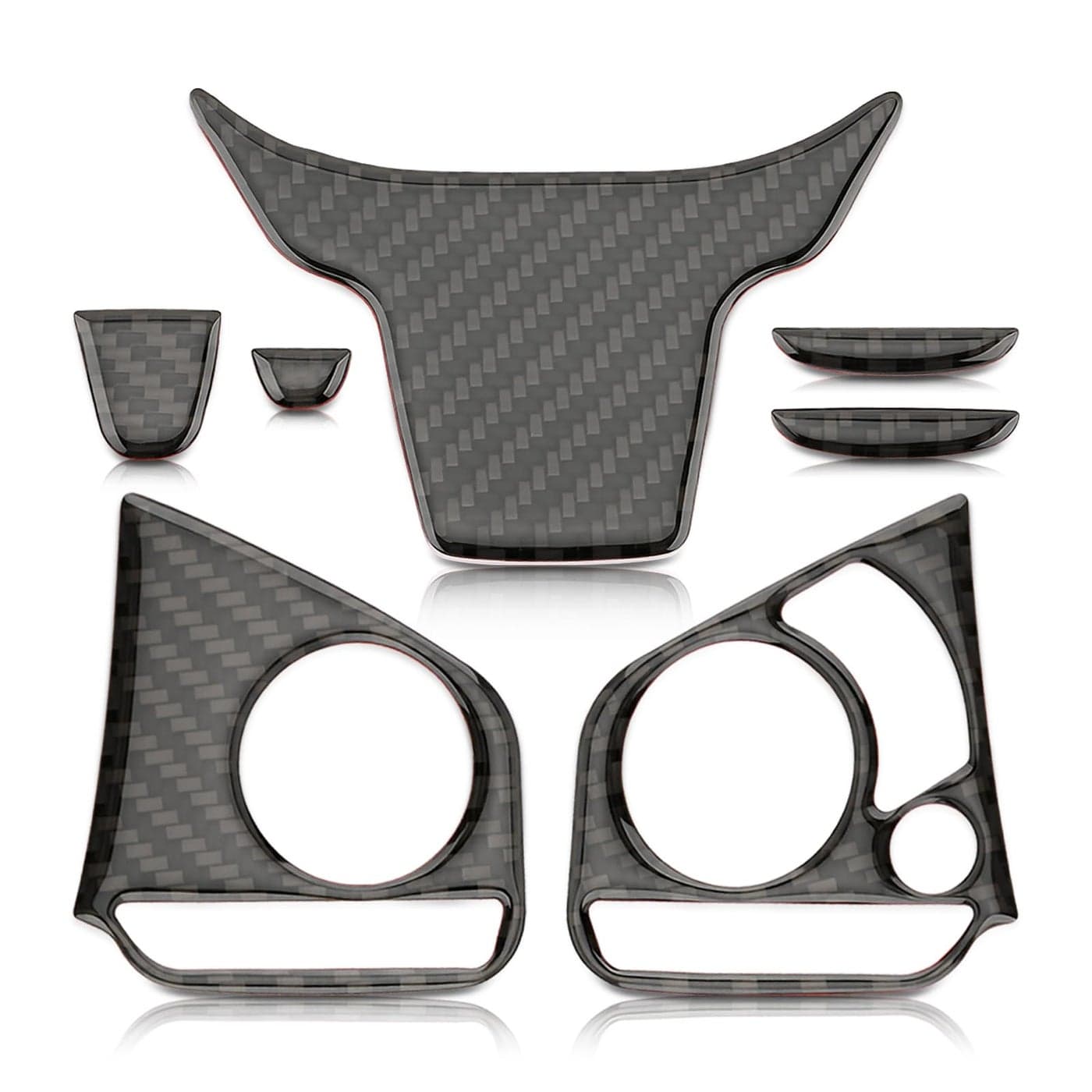 AUTOKAY Real Carbon Fiber Steering Wheel Cover Trim Fits for Honda Civic Sedan 20162020