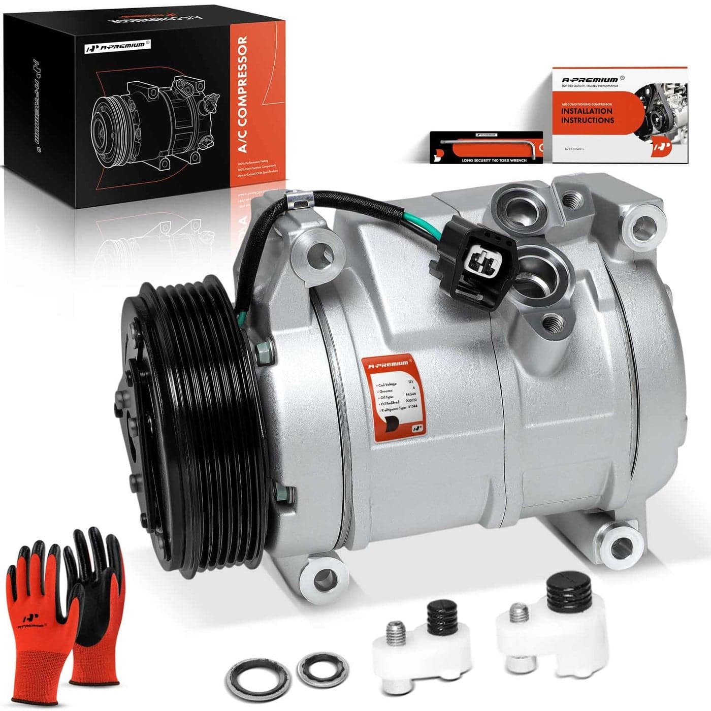 APremium AC Compressor with Clutch Compatible with Chevrolet Traverse 20092012 GMC Acadia 20072012 Buick Enclave 20082012 Saturn Outlook 20072010