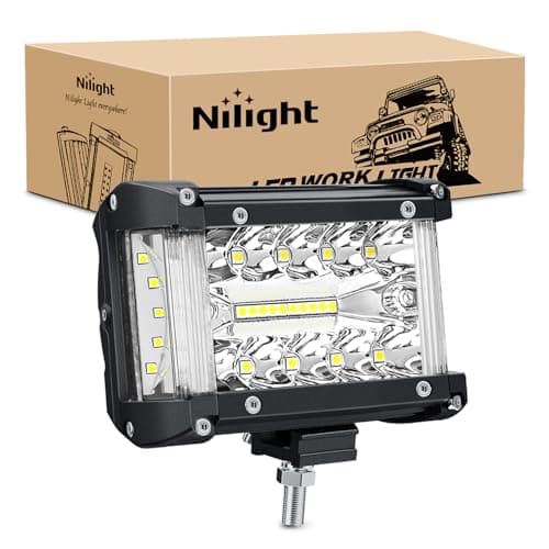 Nilight Side Shooter Light Bar 4.3 Inch Triple Row Spot Flood Combo for Off Road Fog Driving Work Lighting on Truck SUV ATV UTV