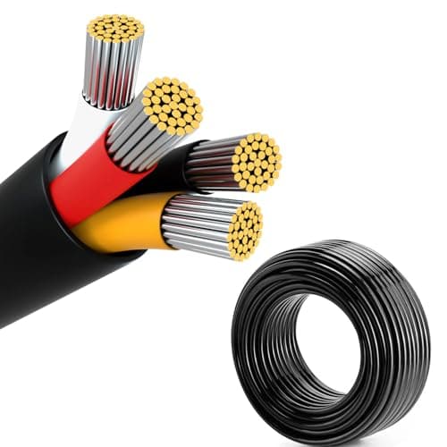 26 Gauge Wire 4Conductor Electrical Wire 26 AWG Stranded Flexible PVC Tinned Copper 264 Cord Extension Cable is Used for LED Lamp Lighting Automotive Speaker Audio Power etc 33FT 10M
