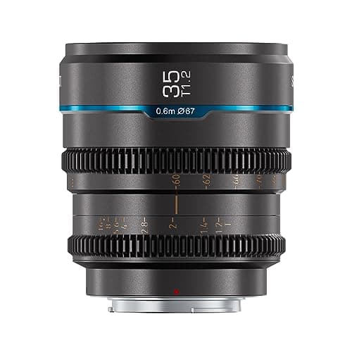 SIRUI Night Walker 35mm S35 Manual Focus Cine Lens T12 Large Aperture RF Mount Lens Compatible with RED Komodo R7 R10 C70 R50 MS35RG Metal Grey