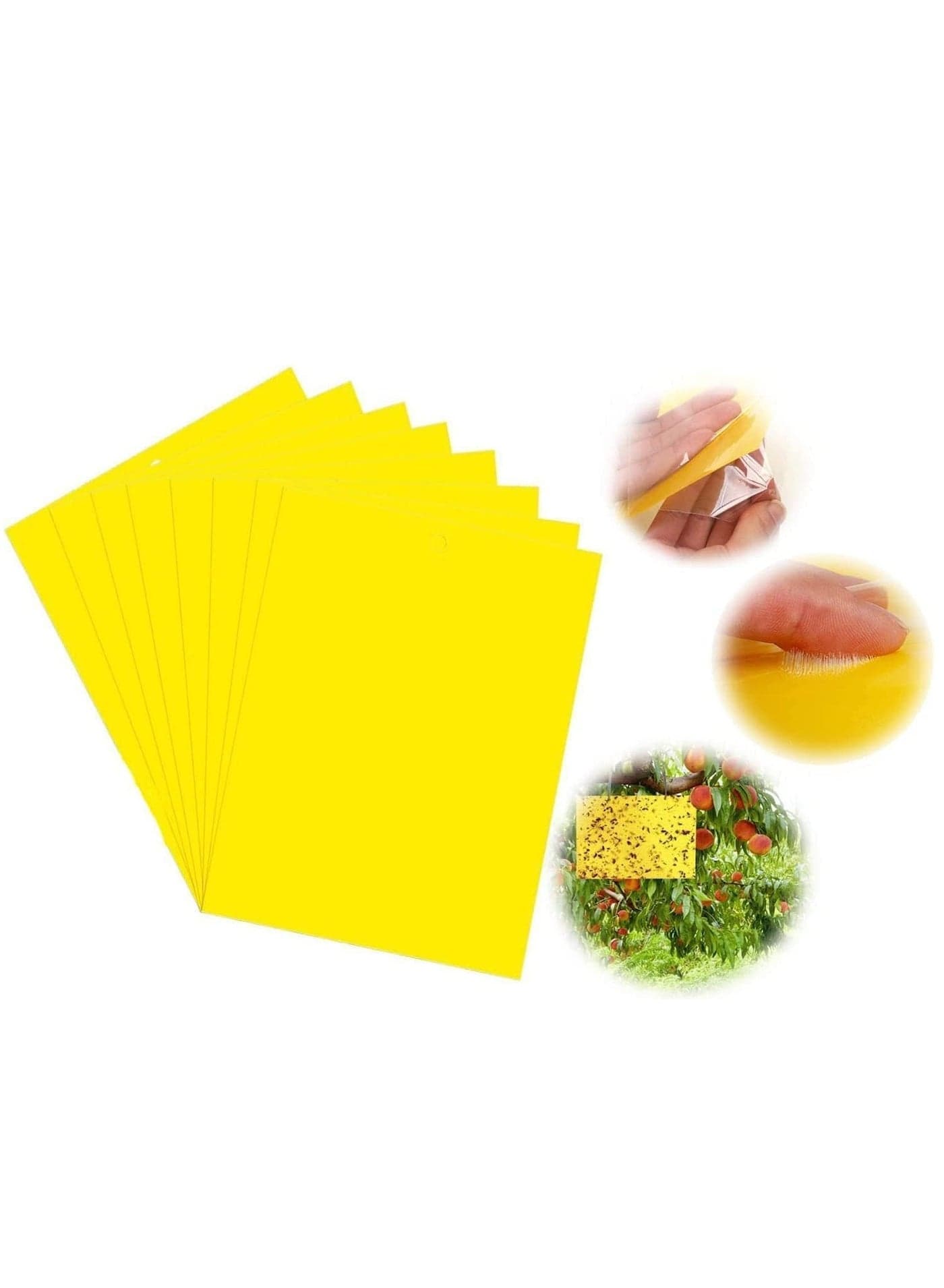 20 Pcs Yellow Sticky Fly Traps Fly Paper Stickers Sticky Fly Catchers Dual Side Waterproof for Insect Against Fungus Gnats Whiteflies Aphids Leafminers Etc 15X 20CM Twist Ties Included