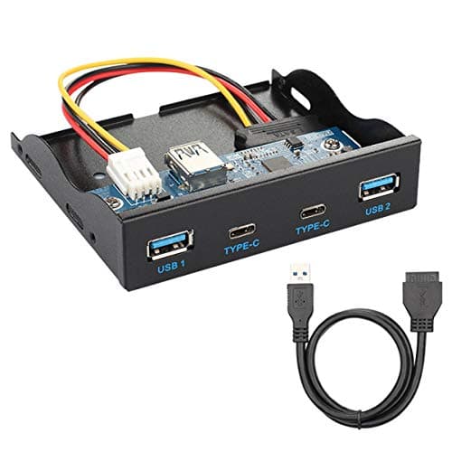 Chenyang USBC USB 30 HUB 4 Ports Front Panel to Motherboard 20Pin Connector Cable for 35 Floppy Bay