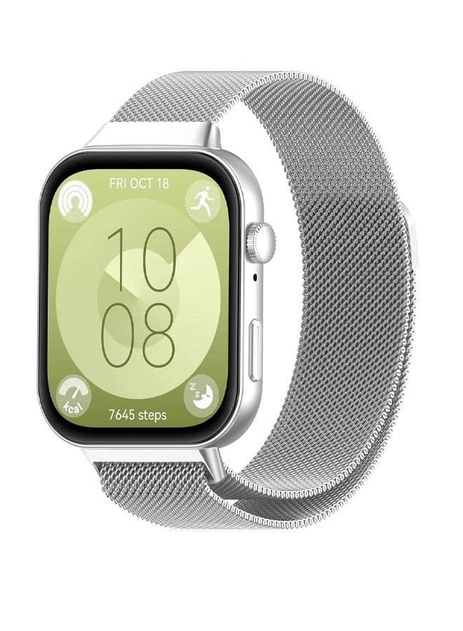 Suitable for Huawei Watch Fit 3 metal Milanese Magnetic Loop Watch Strap