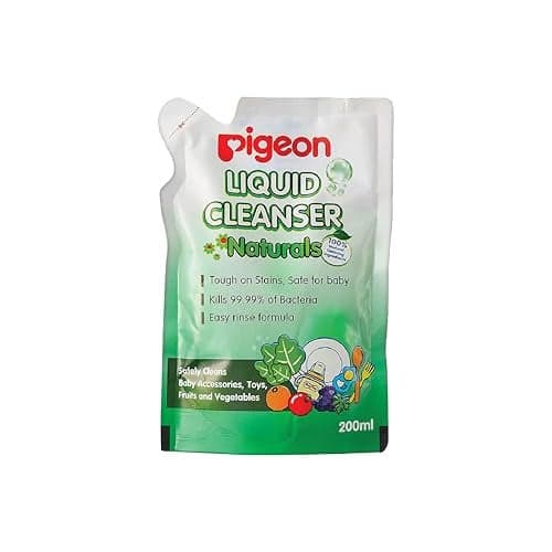 Pigeon Liquid Cleanser Naturals Refill 200 ml | pH Friendly | No Added Color & Alcohol | Natural Cleanser for Baby Feeding Bottles, Accessories, Fruits & Vegetables
