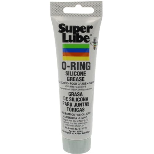 Super Lube Silicone O-Ring Grease Non-Curing Compound (Translucent White, 14.1oz/400g Canister) | NSF Certified Food Grade & Clean | Heat Stable