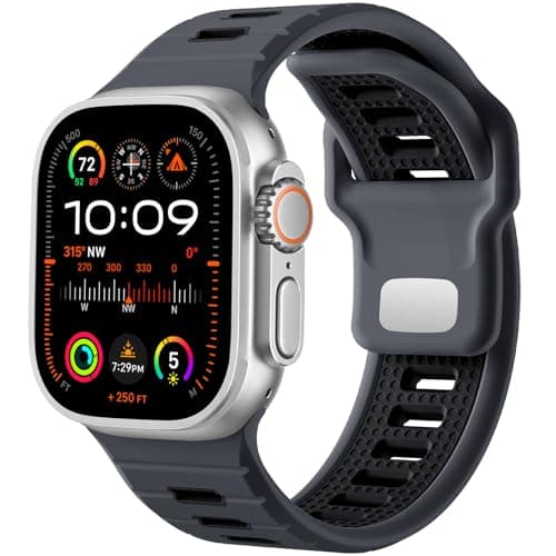 Odbeai Sport Band Compatible with Apple Watch Ultra 2 3/Ultra Band,Compatible with Apple Watch Bands for Men 49mm 46mm 45mm 44mm 42mm,Waterproof Silicone Strap for iWatch Bands All Series SE 11 10 9-1