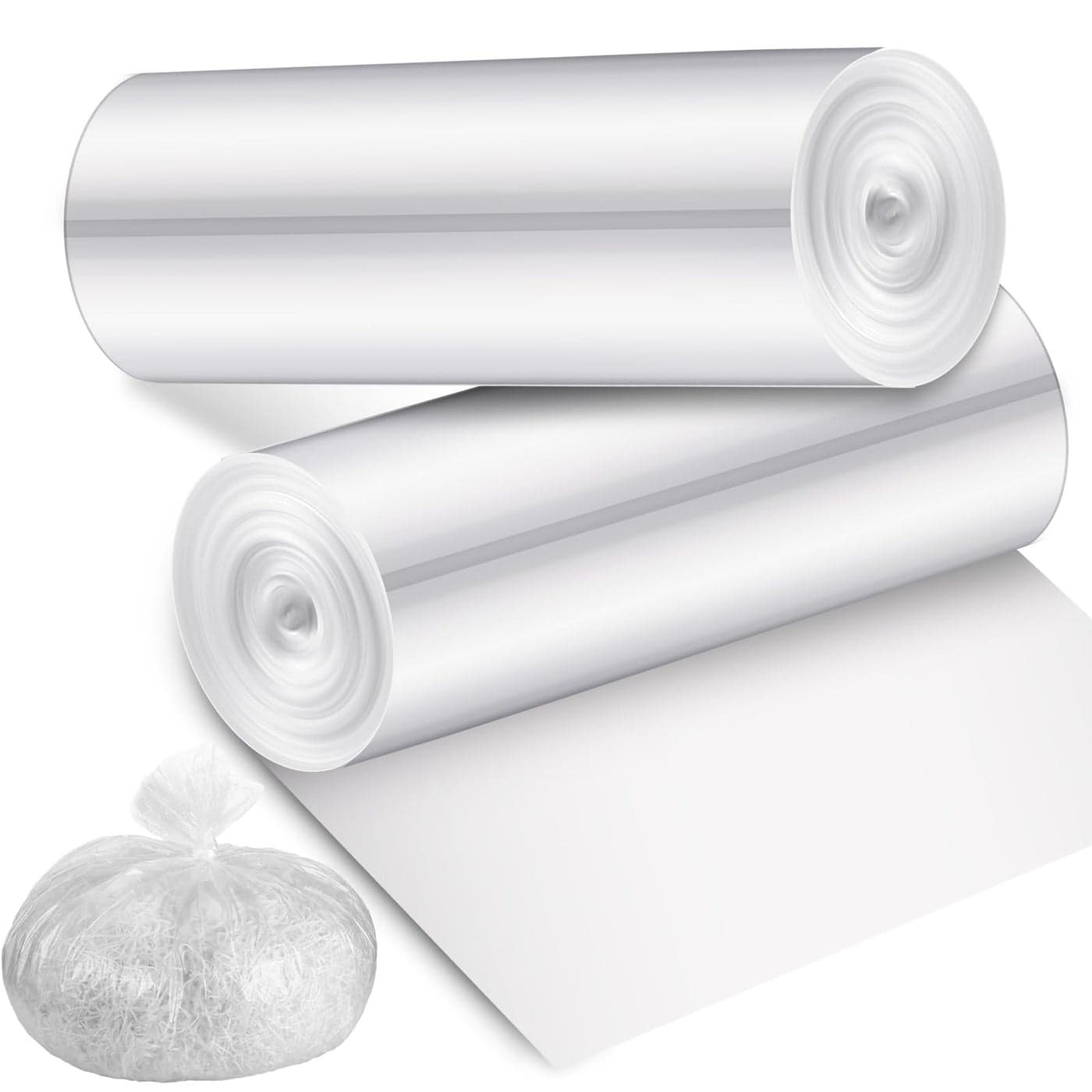 Baderke 40 Pcs Shredder Bags 15 Gallon Paper Shred Waste Bags 26 x 30 White Clear Trash Can Liners for Small Shredders