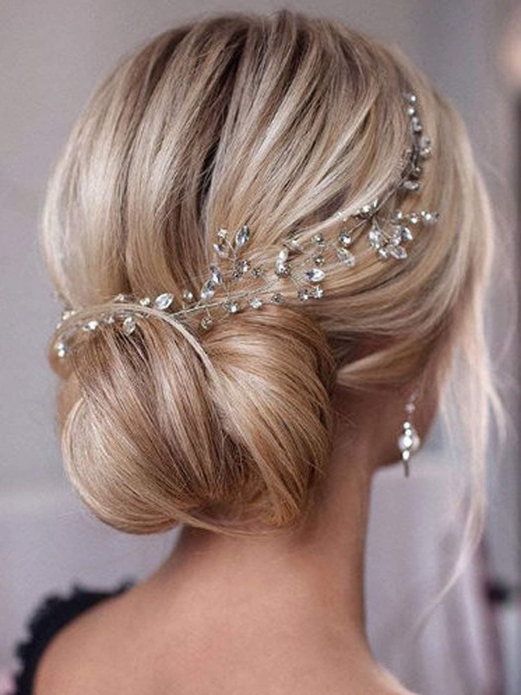 Unicra Bride Wedding Rhinestone Hair Vine Bridal Silver Hair Piece Crystal Headband Hair Accessories for Women and Girls 177inches Silver