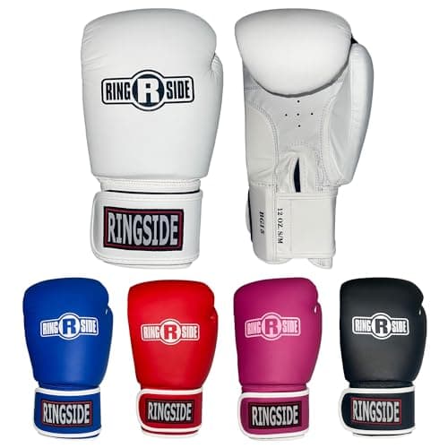 Ringside Striker Boxing Training Sparring Gloves, Small/Medium, White