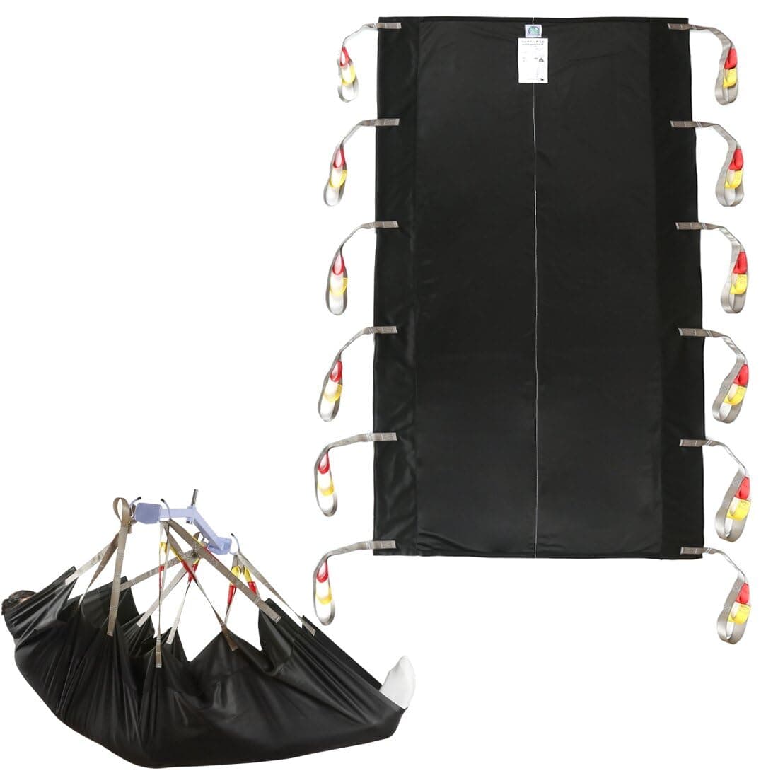 EZ Assistive Transfer Lift Sling for Patient Moving and Positioning Full Body Sling to Transfer Patient of Spine Can Not BendBedriddenSWL 500 lbs Black