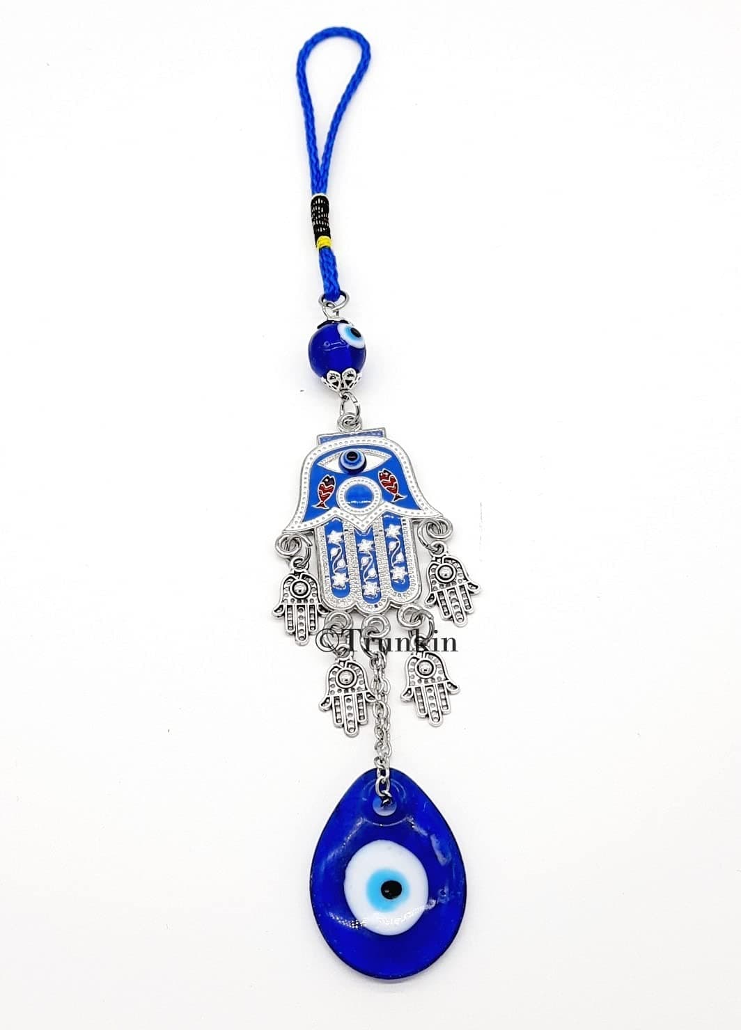 Trunkin Small Hamsa Hand with 4 Mini Hamsa Hands & Evil Eye Totem Wall 25CM Hanging Car Hanging