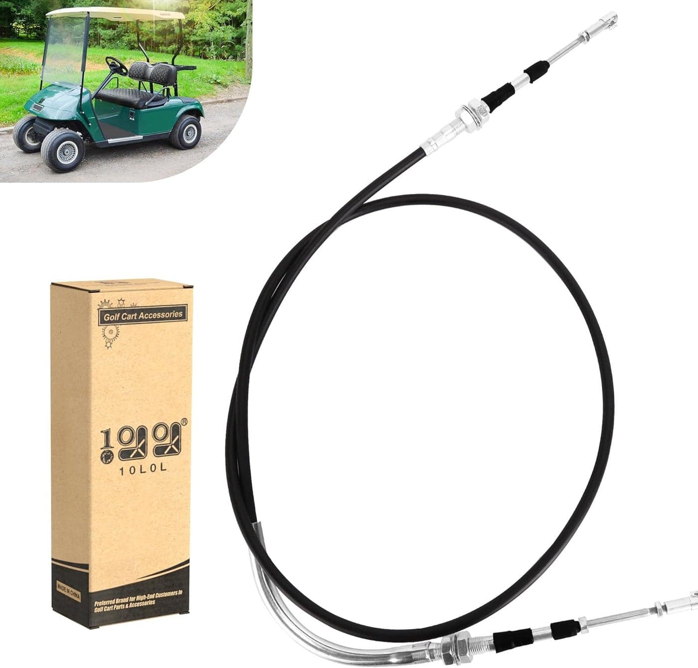 10L0L 66 Inch Transmission Forward Reverse Push/Pull Shifter Cable for EZGO Golf Carts