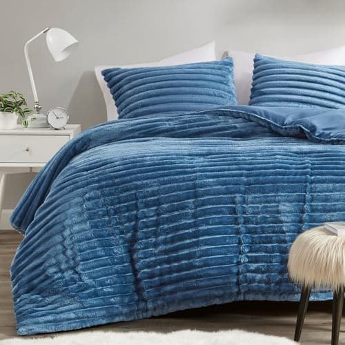 Intelligent Design Queen Comforter Set Cozy Plush Bedding Microfiber Reverse 3 Piece Lightweight Super Soft Ribbed Velvet Comforter 2 Shams All Season Fluffy Bed Set Avril FullQueen Pink
