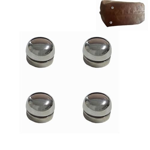 SPANSEE 4PCS Magnetic Feet for Handbags, Bottom Feet for Purses, Magnetic Feet for Purse Bottom, Purse Feet for Handbags, Handbag Heels (Silver)