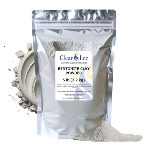 ClearLee Bentonite Clay Cosmetic Grade Powder - 100% Pure Natural Powder - Indian Clay - Great For Skin Detox, Rejuvenation, and More - Heal Damaged Skin - DIY Clay Face Mask (5 lb)