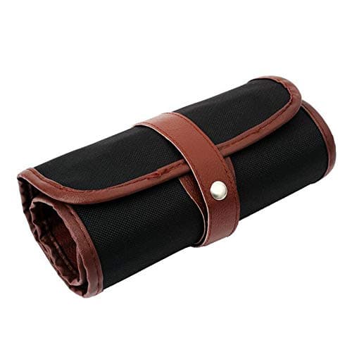 1 Piece 60 Slot Canvas Pencil Roll Case Pencil Wrap Case Roll up Pouch Pen Wrap Organizer Roll Up Pencil Holder Charcoal Pencils Rolling Pouch for Painter Artist Black, Black, 60 slot, Modern
