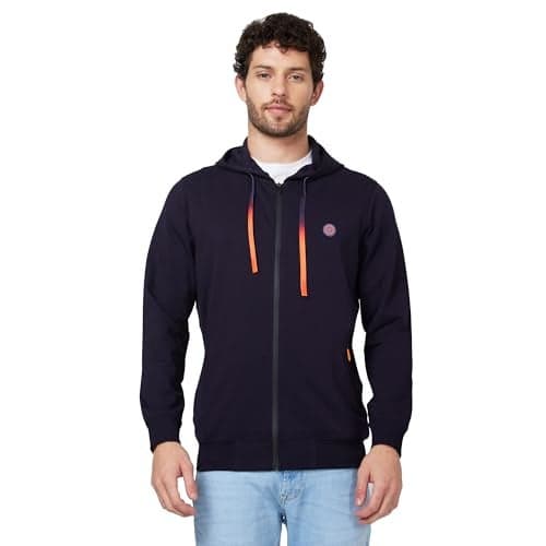 Spykar Men's Solid Hood Full Sleeves Sweatshirt