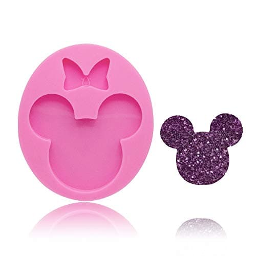 Seedomes Cute Mouse Head Bow Silicone Mold for DIY Chocolate Candy Pudding Gum Paste Cupcake Cake Topper Decoration Desserts Jelly Shots Handmade Ice Cream Ice Cube Crystal Soap Mould Fondant Mold