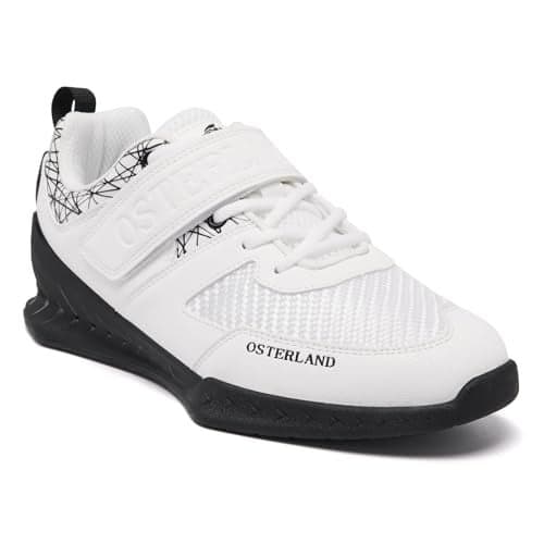 Osterland Weightlifting Shoes Squat Shoes for Men Women: Suitable for Heavy Weight Lifting, High-Performance Footwear, Gym Powerlifting, Deadlifting, Weight Training Black/White