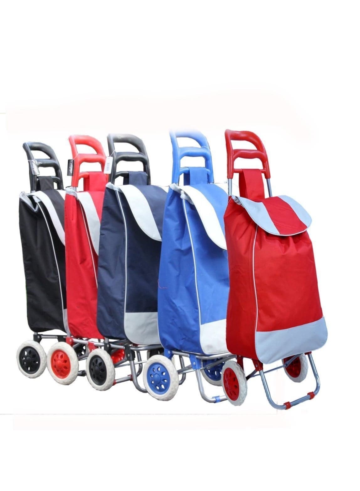 1Pcs Random Color Foldable Shopping Trolley Bag/Shopping Vegetable Trolley Carry Bag | Grocery Shopping Foldable Cart with Wheels and Detachable Bag Luggage Trolley