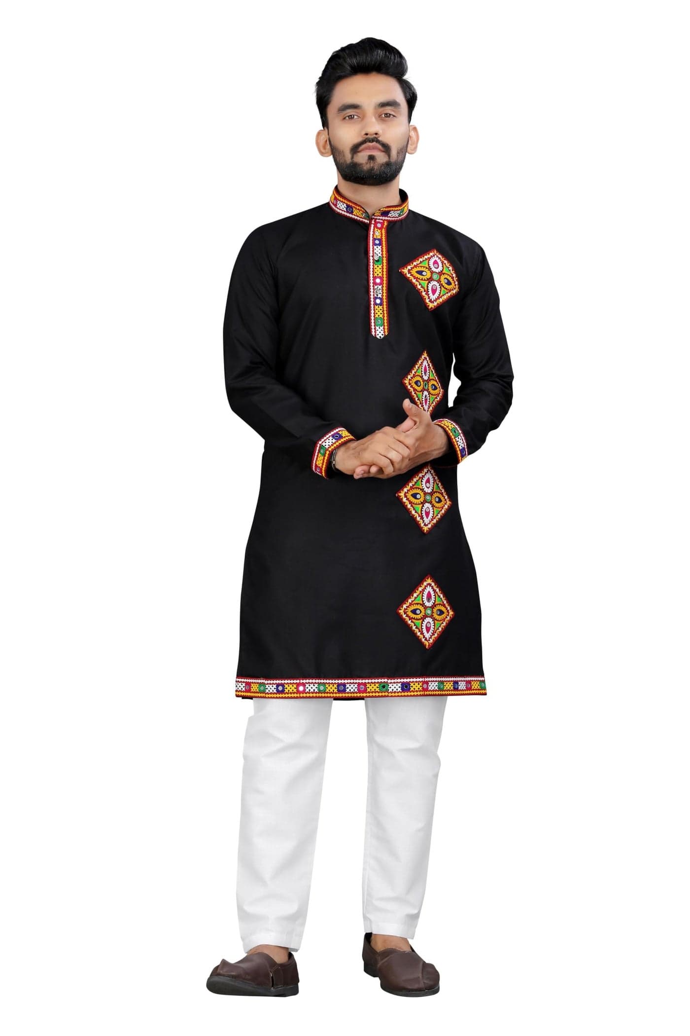 OS JEANS Men's Ethnic Charm Kurta Pyjama Set - Perfect for Navratri Festivities