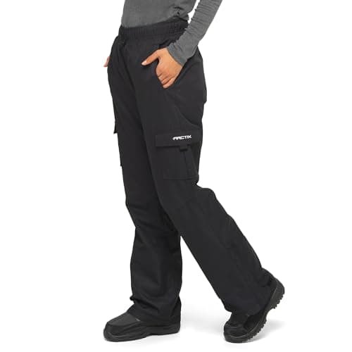 Arctix Women's Lumi Pull Over Fleece Lined Cargo Snow Pants, Black, Medium Tall